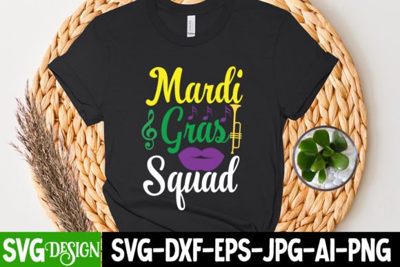 Mardi Gras Squad SVG Cut File Graphic T-shirt Designs By ranacreative51