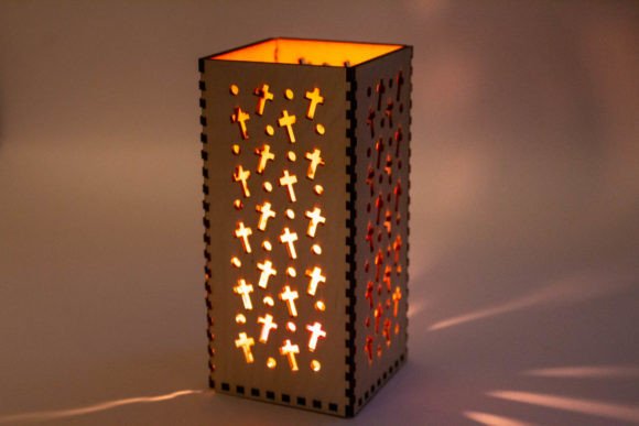Easter Table Lamp Shade - Cross Pasen 3D-SVG-craft Door Creative Fabrica Crafts