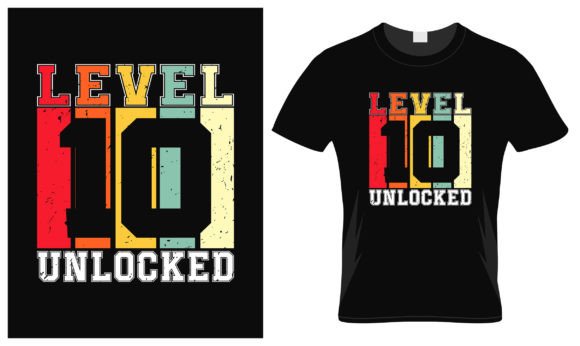 Level 10 Unlocked T-shirt Gráfico Diseños de Camisetas Por D-Vectors