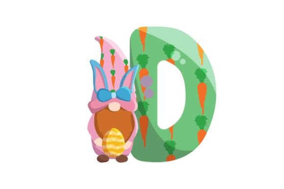 Cute Easter Egg Alphabet D Illustrations Graphic Illustrations By holycatart