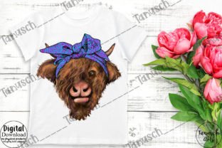 Highland Cow Leopard Bandana Sublimation Graphic Illustrations By TanuschArts 2