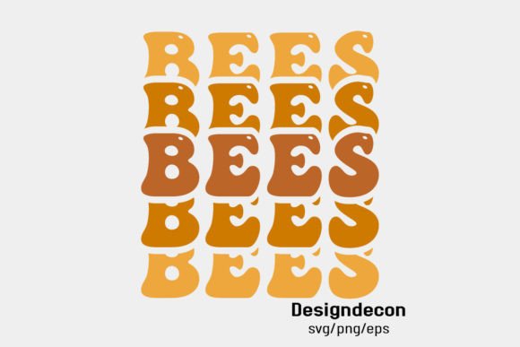 Bees Retro Groovy Mirrored Isolated Svg Graphic Crafts By Designdecon