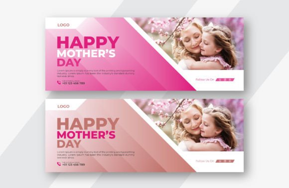 Happy Mother's Day Banner Design Graphic Social Media Templates By sacreative45