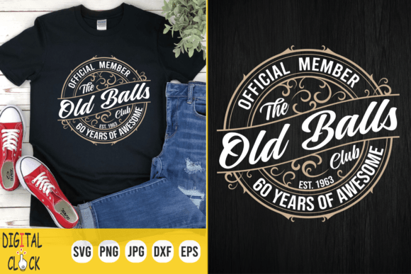 60 Years Awesome, Birthday Vintage 1963 Graphic T-shirt Designs By Digital Click Store