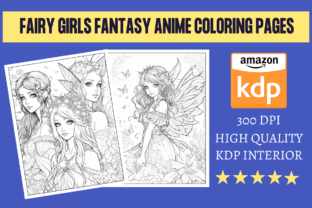 Fairy Girls Fantasy Anime Coloring Pages Graphic Coloring Pages & Books By KDP INTERIORS MARKET 3