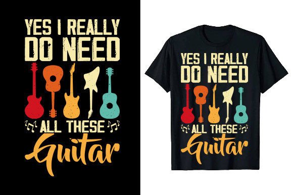 Guitar Music Musician T-shirt Design Gráfico Diseños de Camisetas Por tee_expert