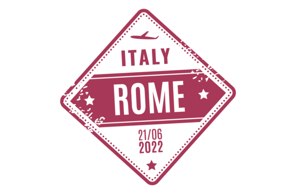Italy Airport Stamp. Travel Tourist Visa Grafika Ilustracje do Druku Przez yummybuum