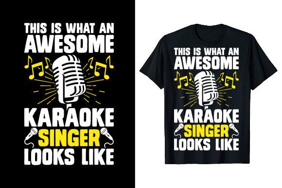 Karaoke Music Musician T-shirt Design Gráfico Diseños de Camisetas Por tee_expert