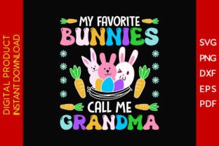 My Favorite Bunnies Call Me Grandma SVG Afbeelding T-shirt Designs Door Creative Design 1