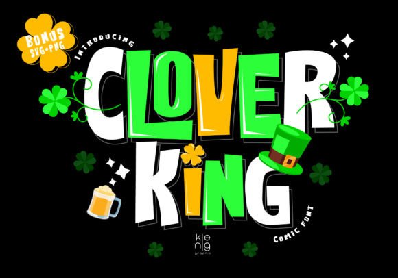 Clover King Display Fonts Font Door keng graphic