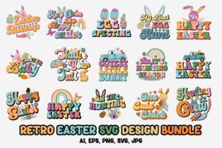 Retro Easter Sublimation Design Bundle. Graphic Crafts By Sayed Graphics 1