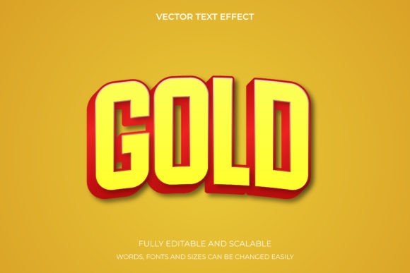 Text Effect in 3d Gold Word Font Style Illustration Layer Styles Par pixellardesign