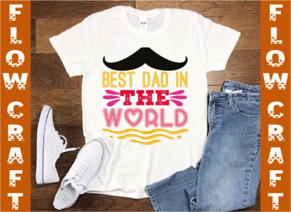 Best Dad in the World Afbeelding T-shirt Designs Door FlowCraft