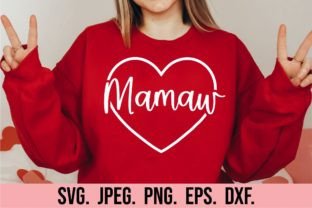 Loved Mamaw Heart SVG - Mothers Day SVG Gráfico Artesanato Por happyheartdigital 3