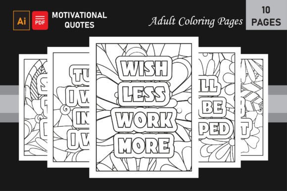 Motivational Quotes Adult Coloring Page Grafik Ausmalseiten & Malbücher für Erwachsene Von azzziz