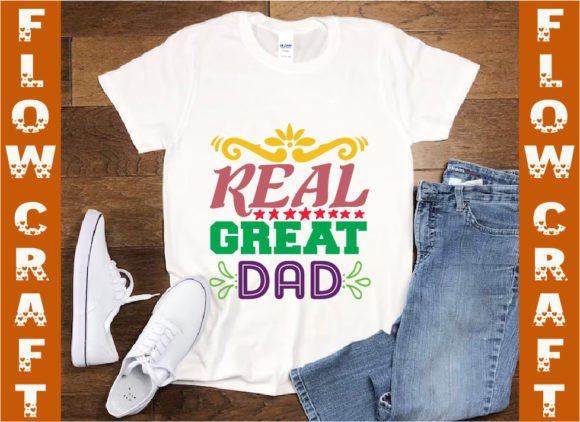 Real Great Dad Afbeelding T-shirt Designs Door FlowCraft