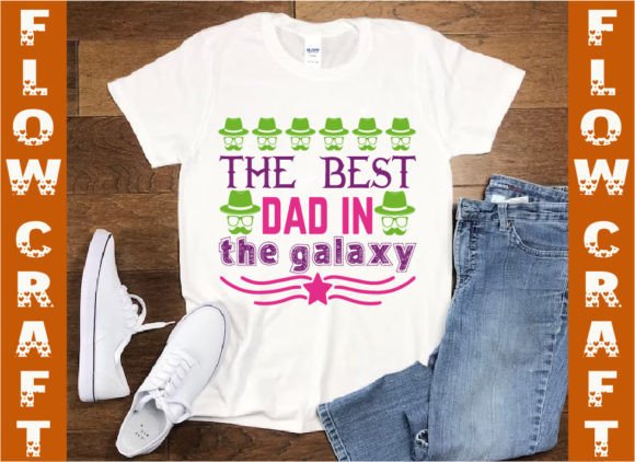 The Best Dad in the Galaxy Afbeelding T-shirt Designs Door FlowCraft