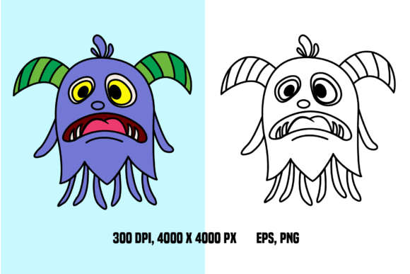 Funny Cartoon Monster for Coloring Page Graphic Coloring Pages & Books Kids By YuliDor