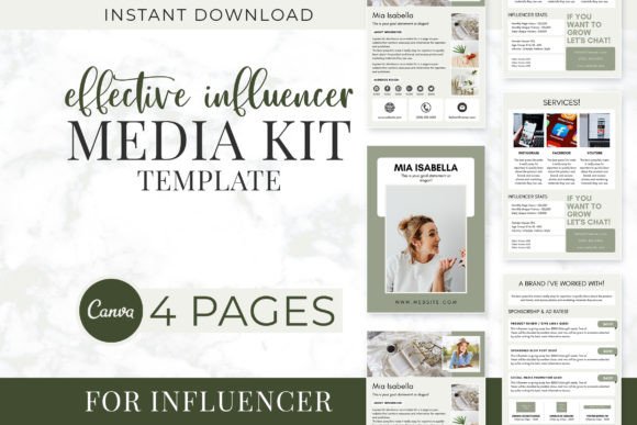 Influencer Media Kit Template Graphic Social Media Templates By SnapyBiz