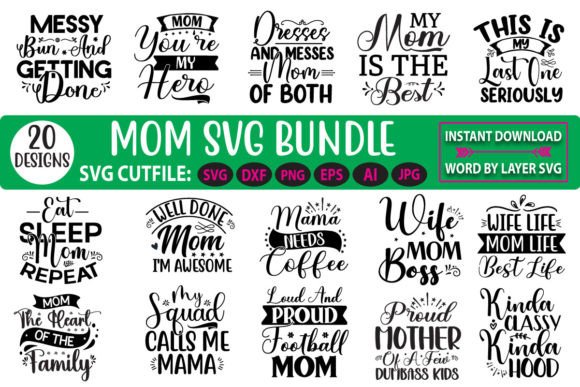 Mom SVG Bundle Graphic Crafts By Retro Gallery