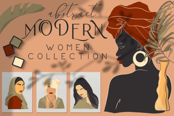 Abstract Modern Women Collection Graphic Illustrations By EvgeniiasArt