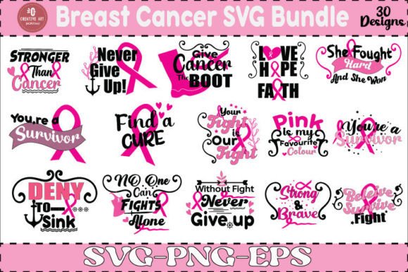 Breast Cancer SVG Bundle, Cancer SVG, Ca Graphic Print Templates By Jacpot07