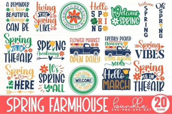 Spring Farmhouse SVG Bundle Graphic Crafts By Design's Dark