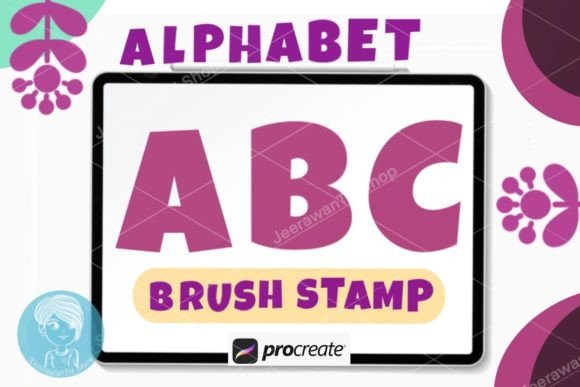 Alphabet Brush Stamp Procreate Graphic Brushes By JeerawanTH