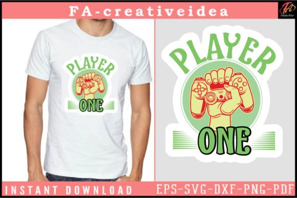 Player One Svg Design Graphic T-shirt Designs By FA_Creativeidea