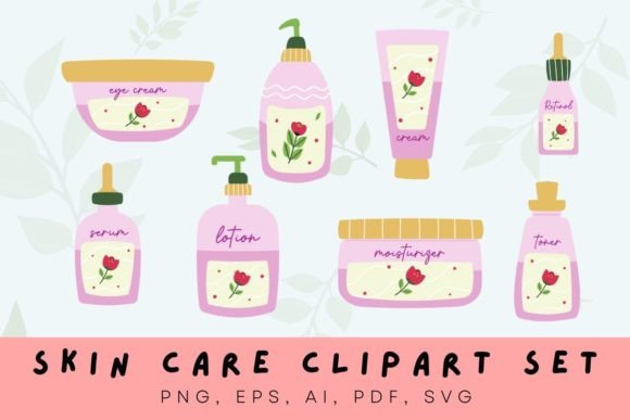 Skin Care Clipart Set Graphic Illustrations By Paper Clouds Studio