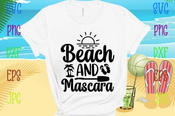 Beach and Mascara Illustration Artisanat Par Mega