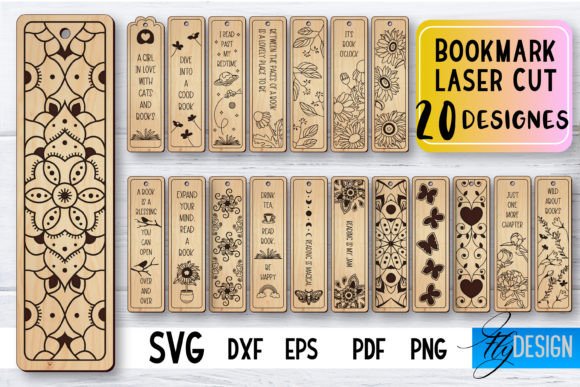 Bookmark Laser Cut SVG | Bookmark SVG Gráfico Manualidades Por flydesignsvg
