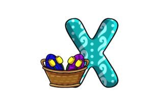 Cute Easter Egg Alphabet X Illustrations Graphic Illustrations By pohonrindangstudio 1