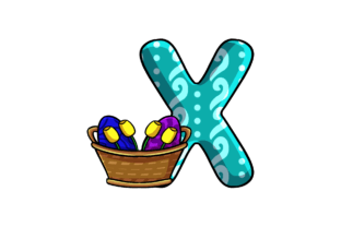 Cute Easter Egg Alphabet X Illustrations Graphic Illustrations By pohonrindangstudio 2