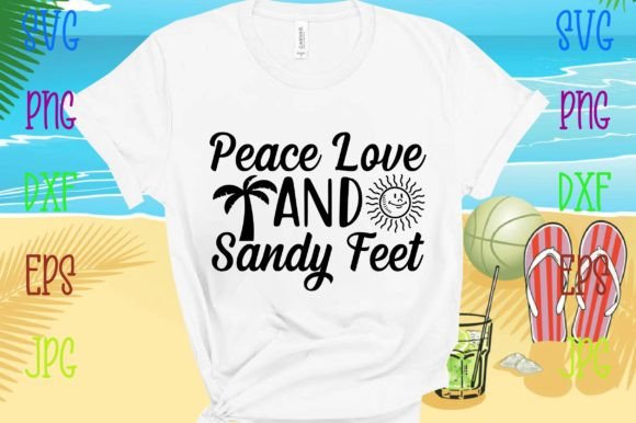 Peace Love and Sandy Feet Illustration Artisanat Par Mega