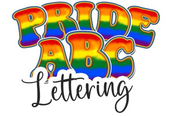 Pride Month Gay Pride Flag Lettering PNG Grafika Rękodzieła Przez TheDigitalDeli