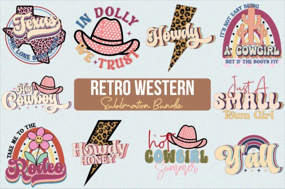 Retro Western Sublimation Bundle Graphic Crafts By designhome