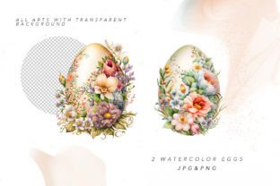 Easter Watercolor Bunnies and Eggs Illustration Illustrations Imprimables Par NassyArt 3