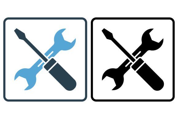 Screwdriver Icon, Wrench. Tool. Gráfico Ícones Por asobahus
