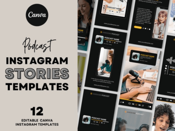 Podcast Instagram Story Templates Graphic Graphic Templates By DesignScape Arts