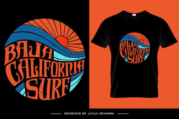 Baja California Surf Gráfico Diseños de Camisetas Por creativedesigns
