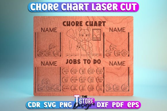 Chore Chart Laser Cut SVG | Chore Chart Graphic Crafts By The T Store Design