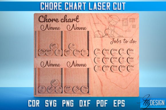 Chore Chart Laser Cut SVG | Chore Chart Graphic Crafts By flydesignsvg