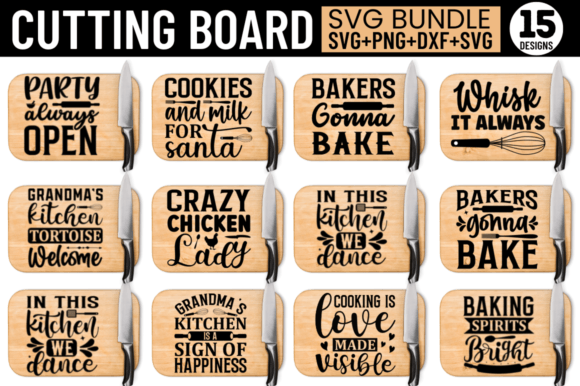 Cutting Board Svg Bundle,kitchen Designs Graphic Crafts By CraftSVG