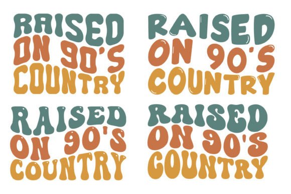 Raised on 90’s Country SVG Wavy T-shirt Graphic T-shirt Designs By hosneara 4767