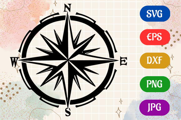 Compass Rose | Silhouette SVG EPS DXF Graphic AI Illustrations By Creative Oasis