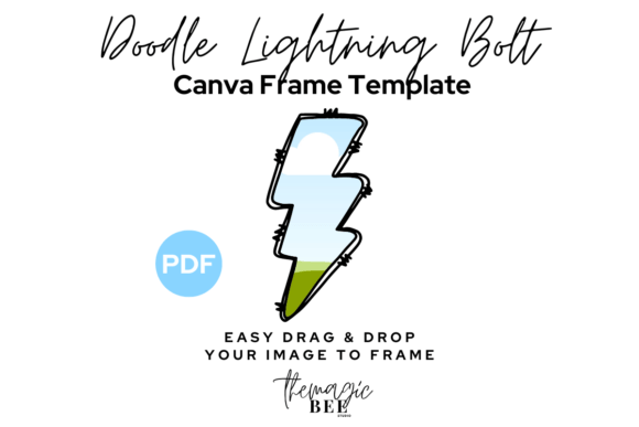 Doodle Lighting Bolt Canva Frame Graphic Product Mockups By The Magic Bee Studio