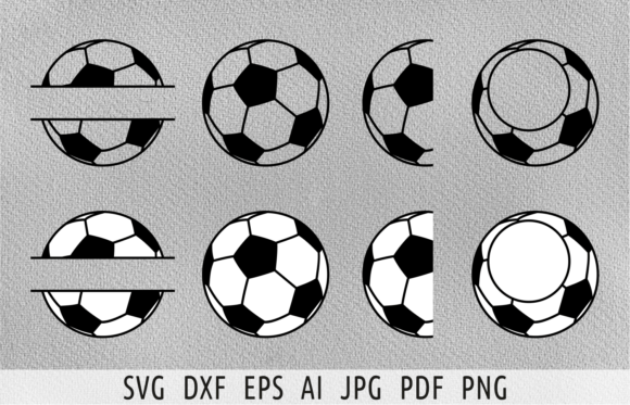 Soccer Ball Svg Soccer Split Monogram Grafik Plotterdateien Von Julia's digital designs