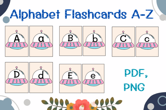 Alphabet Flashcards a-Z Graphic PreK By Foam-Design Store