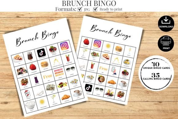 Brunch Bingo Games Bundle Graphic Print Templates By kkdigitalprints